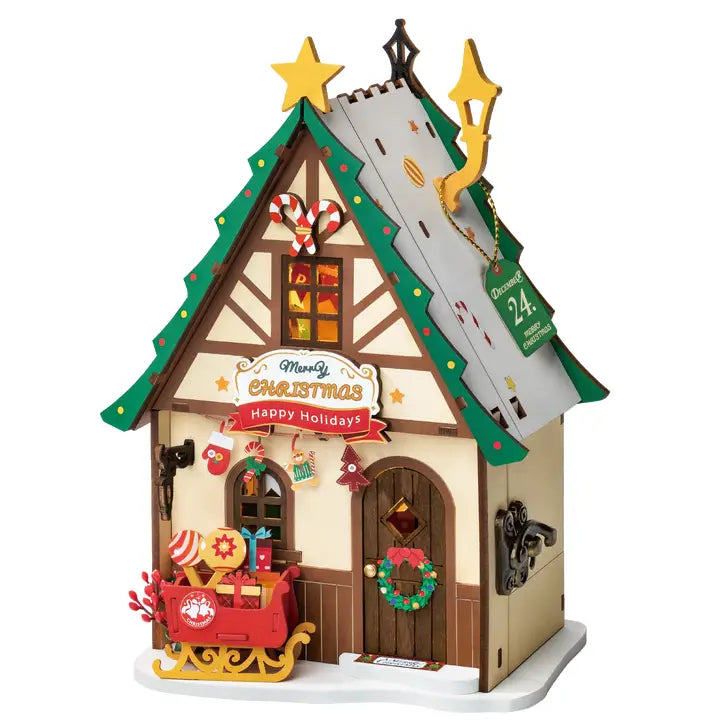 DIY Miniature House Kit: Twinkling Christmas House