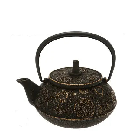 Teapot Cast Iron - Gold Black Mari