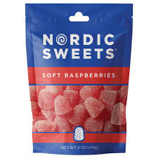 Nordic Sweets® Soft Raspberries Resealable Peggable Pouch