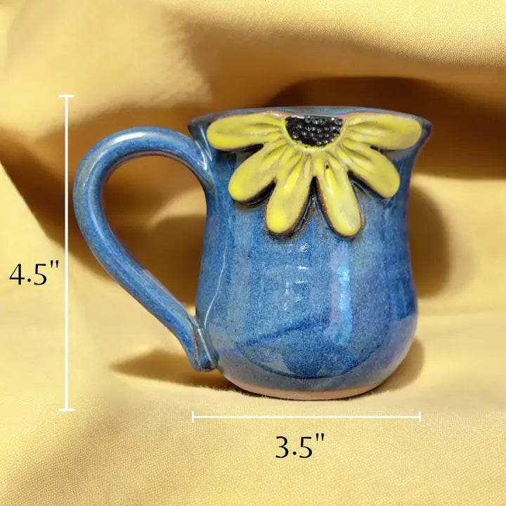 Black Eyed Susan Mug - Handmade Pottery