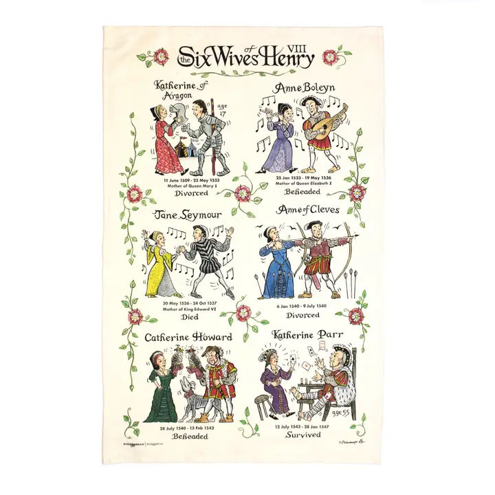 Six Wives of Henry Vii Tea Towel