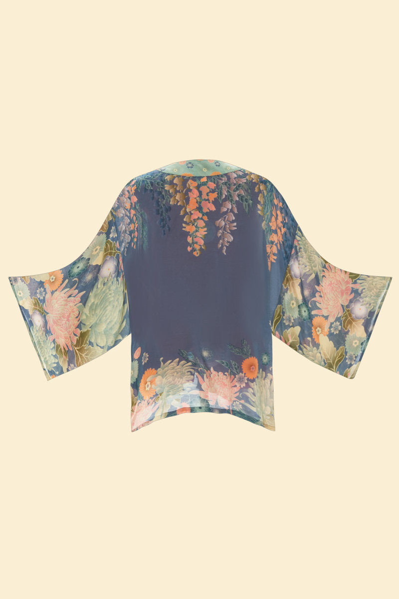 Kimono Jacket Trailing Wisteria - Ink