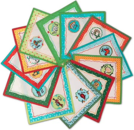 12 Days of Christmas Embroidered Cotton Cocktail Napkins (Set of 12)