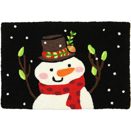 Door Mat -  Snowman at Night