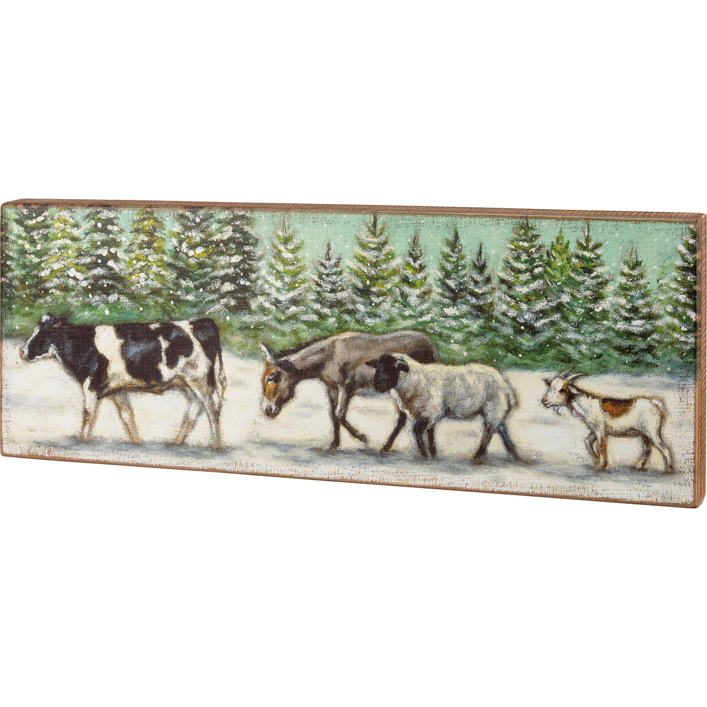 Box Sign - Winter Farm Animals