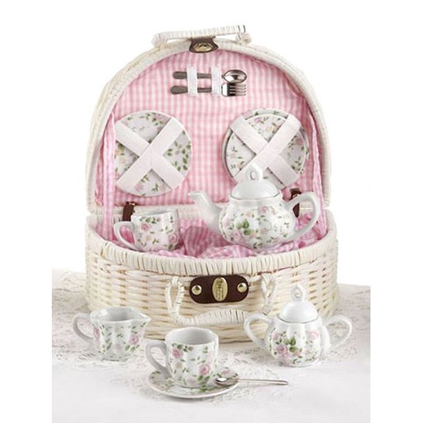 Delton Products Pink Chintz Children's Tea Set for Two – Mrs