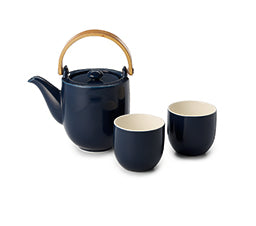 Tea-Set "Ross" porcelain, 3 pcs set, dark blue Teapot 16.9 fl. oz. (0.5 l) Cup 5.1 fl. oz. (0.15 l)