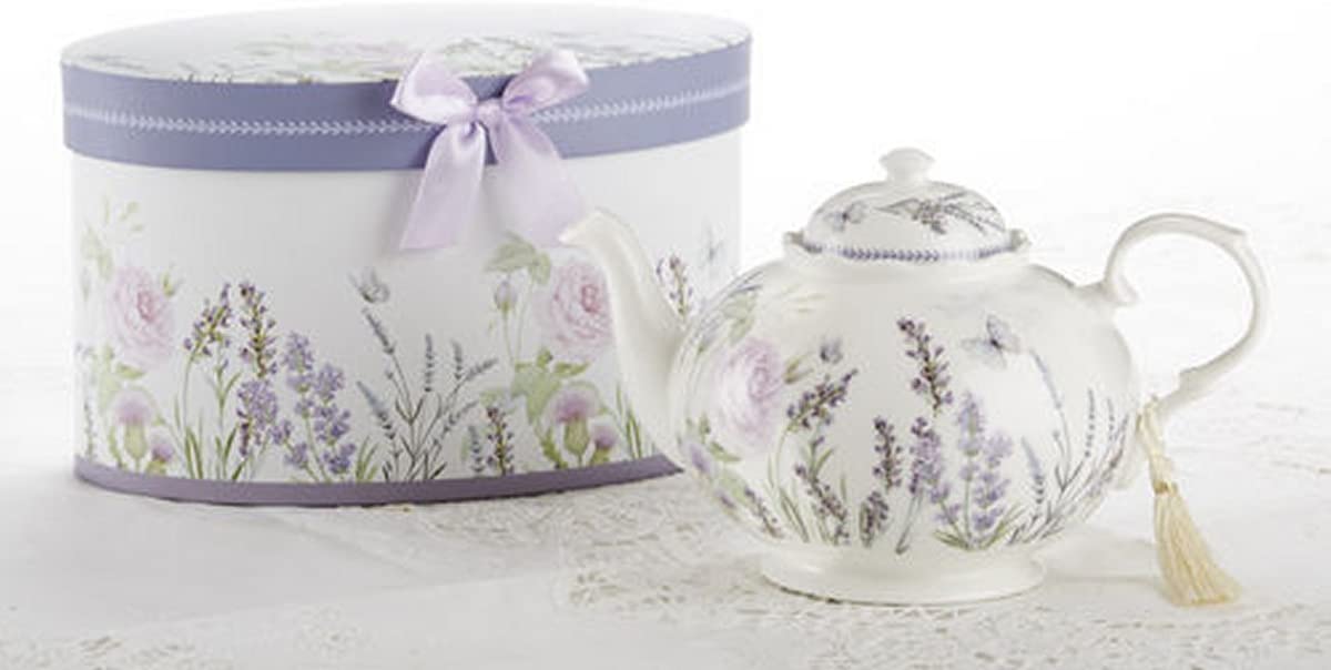 Porcelain Tea Pot, Lavendar 9.5 x 5.6 inch