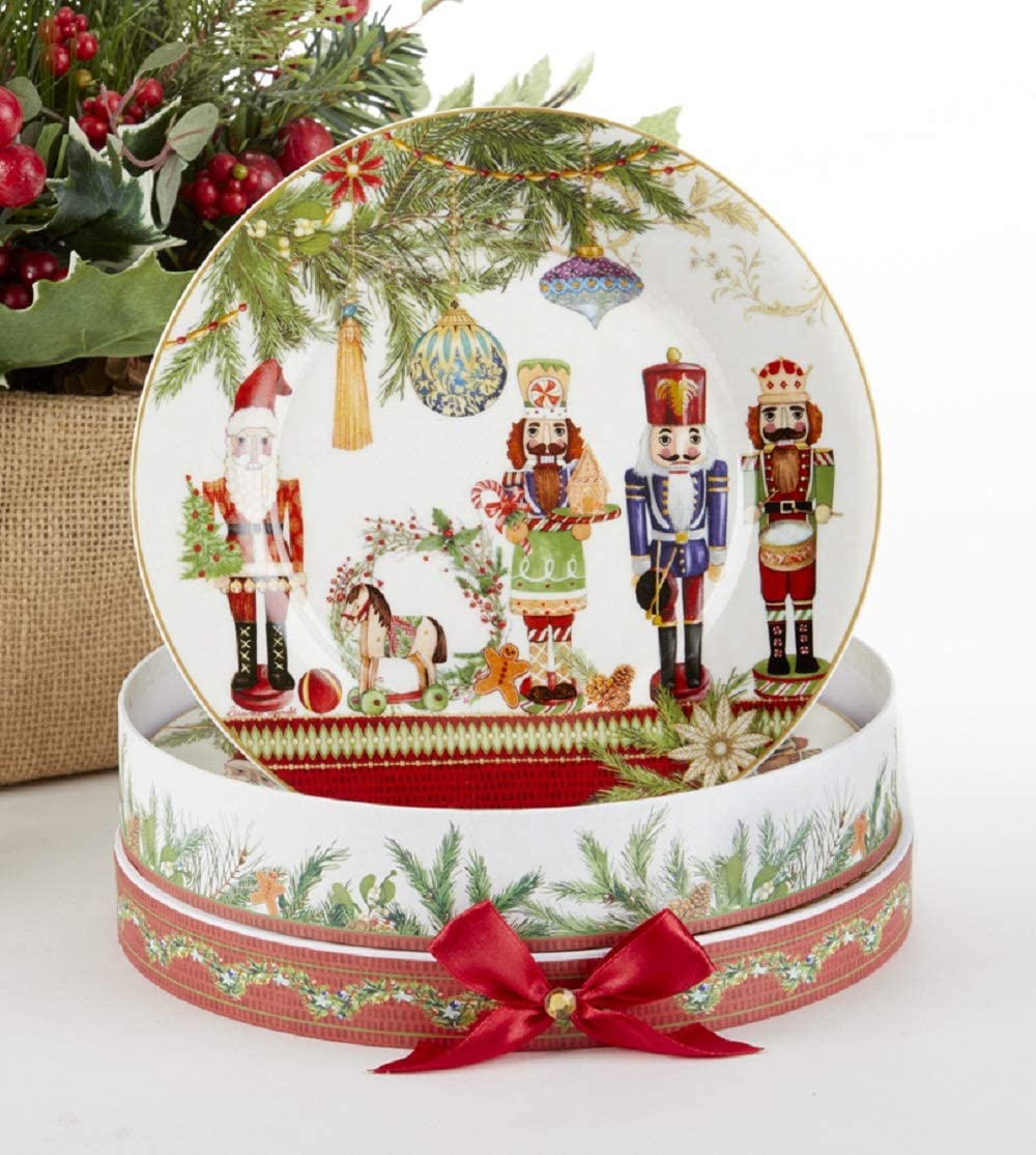 Nutcracker Porcelain 2-Plate Set, 8-inch Diameter
