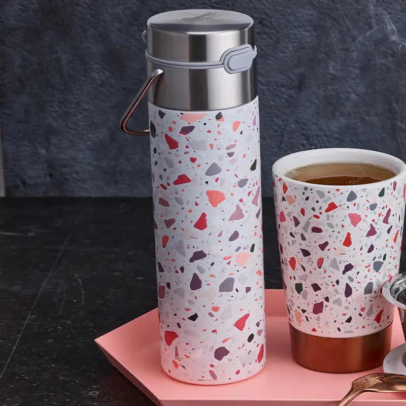 Leeza® Drinking Bottle “terrazzo” stainless steel, 16.9 fl. oz.