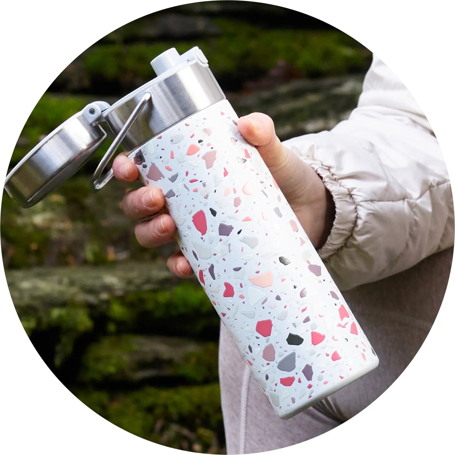 Leeza® Drinking Bottle “terrazzo” stainless steel, 16.9 fl. oz.