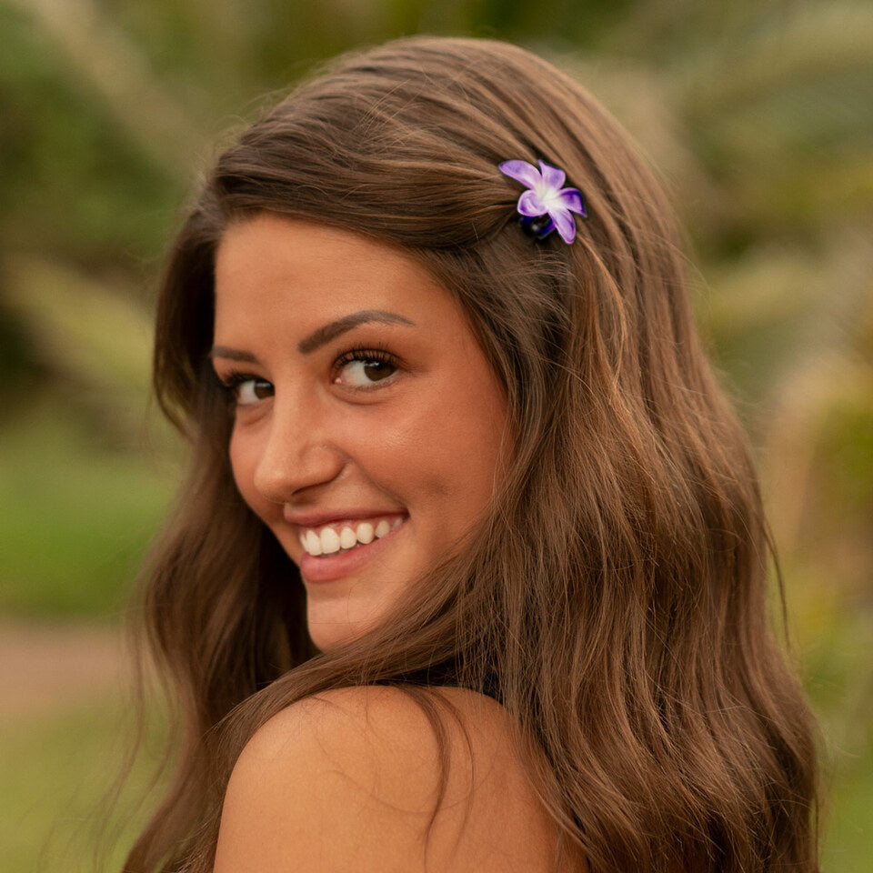 Mini Plumeria Color Changing Hair Clips Barretts