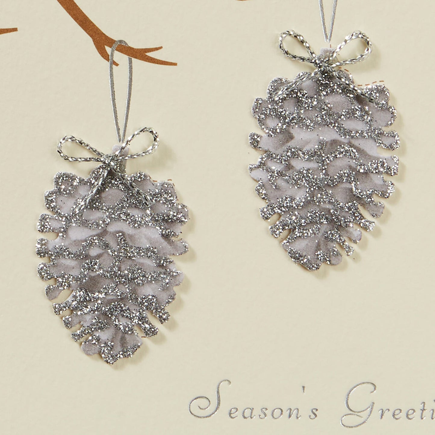 Card Branch With Pinecones Niquead