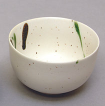 Green/Brown on White Cup