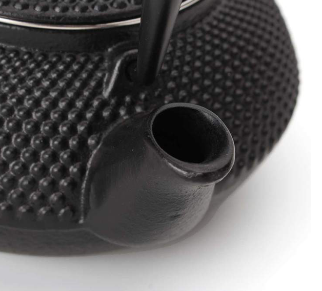 Tetsubin 20-ounce Round Black Cast Iron Teapot with strainer