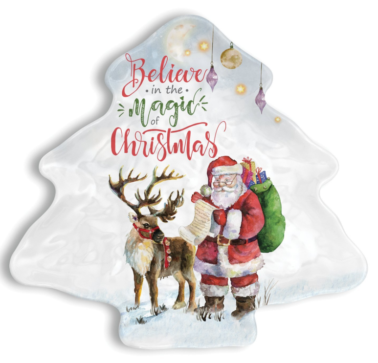 Plate -Believe Melamine Serveware Christmas Tree Plate