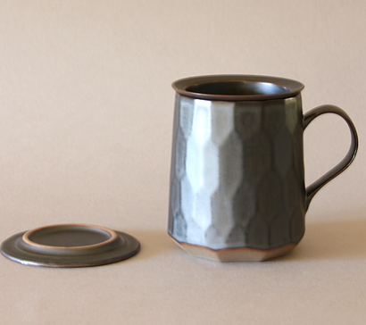 Patterned Gray Tea Mug Infuser / strainer