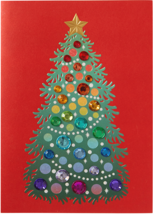 Cards MULTI-COLORED GEM TREE Niquead