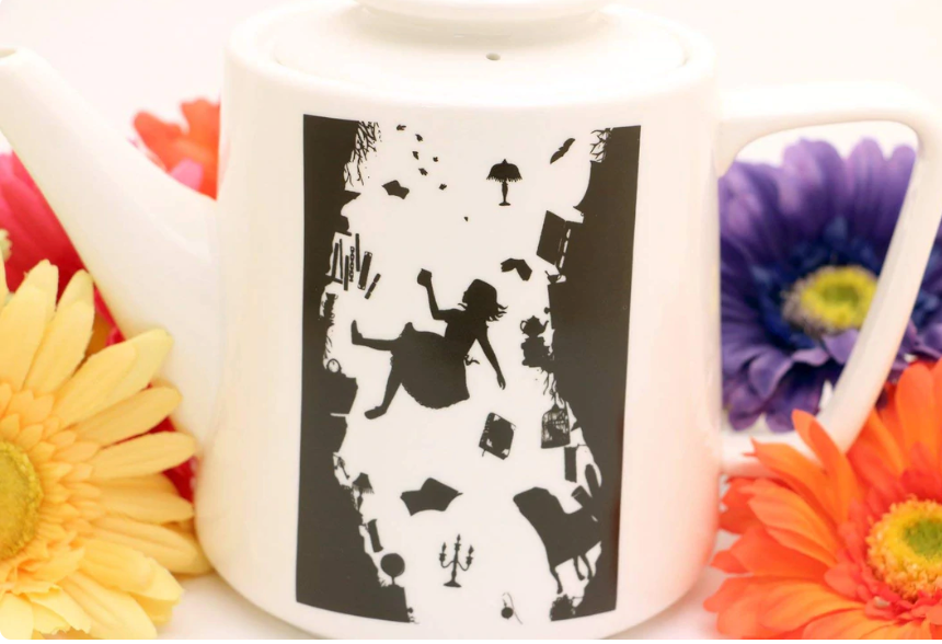 Alice in Wonderland teapot, porcelain
