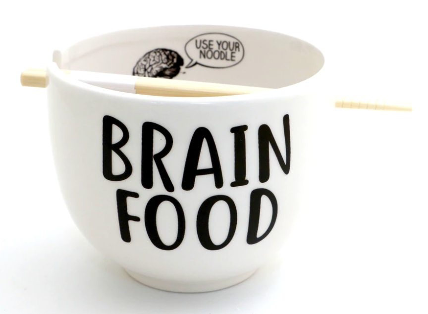 Ramen bowl - Brain Food Chopstick Bowl, Use Your Noodle, funny