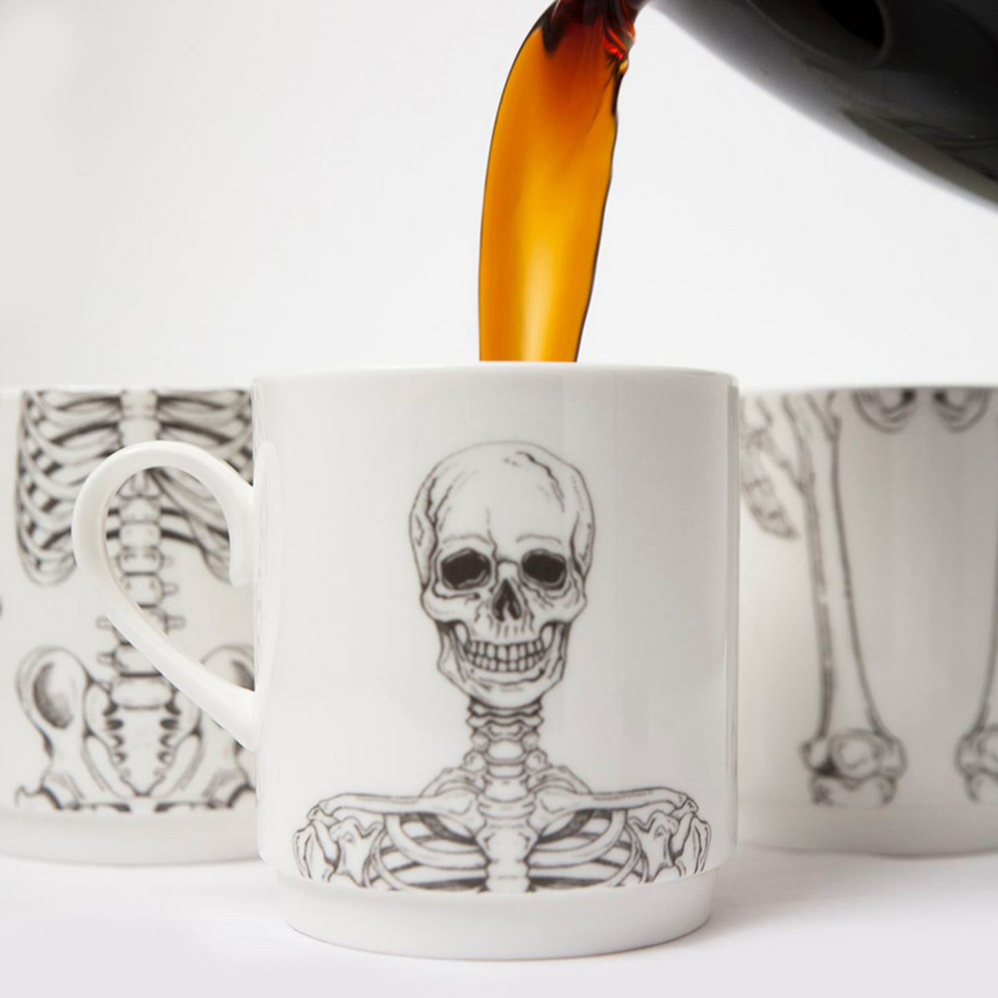 Stacking Skeleton Stacking Mug Set – Bone China/Stoneware