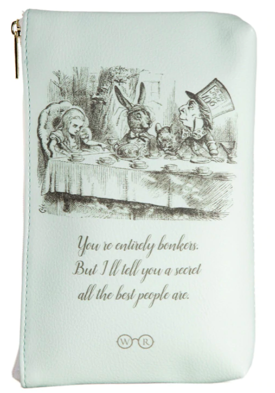 Alice in Wonderland Original Turquoise Book Pouch Purse Bag
