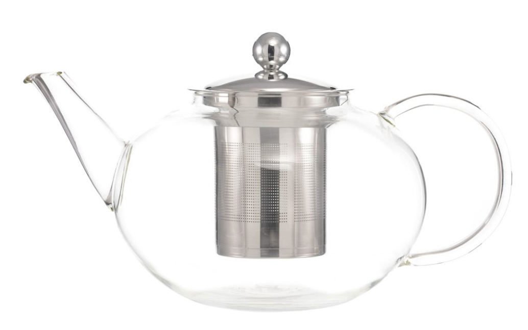 Elegant Glass Tea Kettle with stainless steel infuser