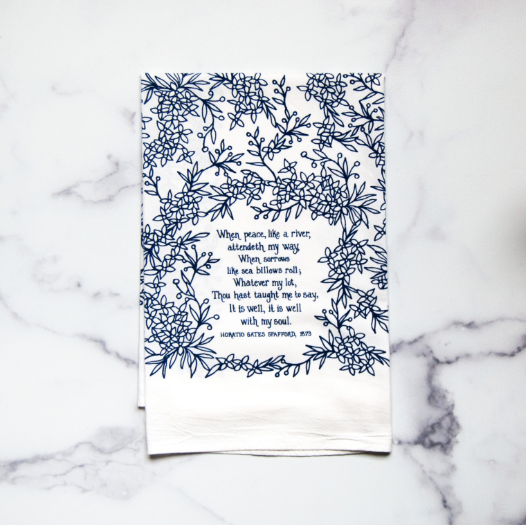 It is Well With My Soul Hymn Tea Towel