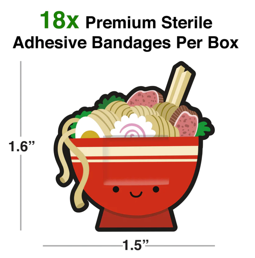 Ramen Adhesive Bandages (Pack of 18)