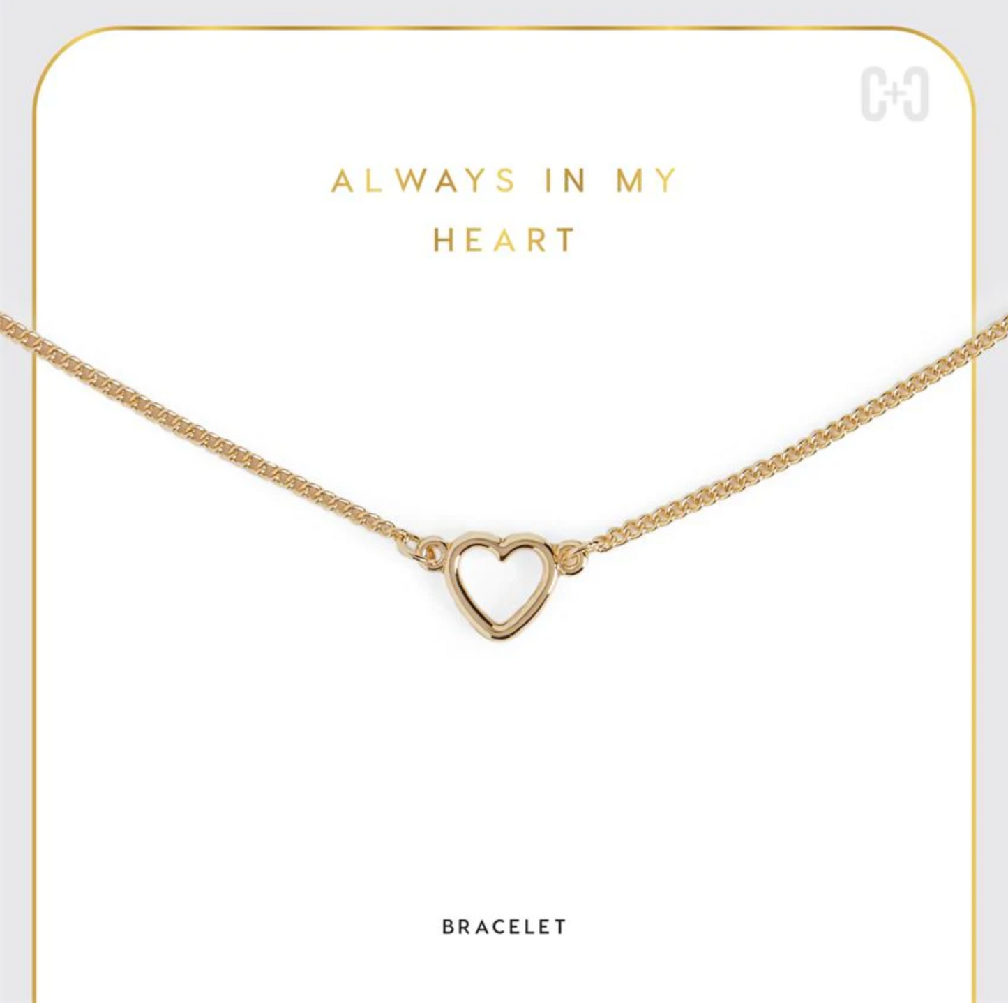 Coco Carmen Gold Heart Metal Bracelet