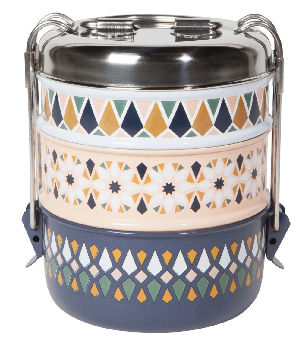 3 Tier Bloom Tiffin Food Container Kaliedoscope
