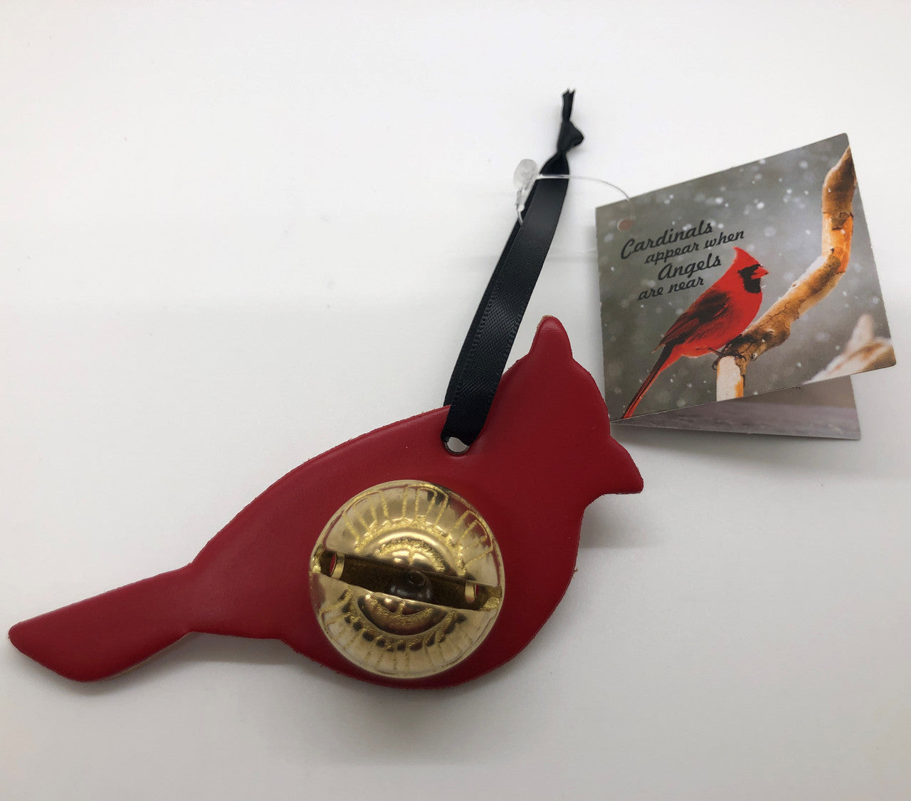 Cardinal Keepsake Bell w/ Black Ribbon