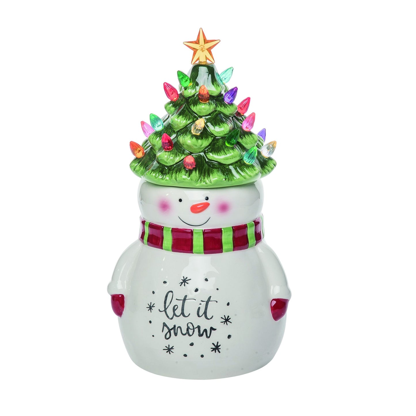 Light Up Snowman Cookie Jar Decoration