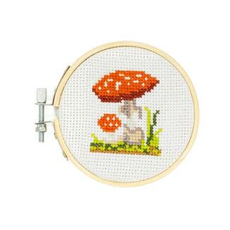 Mini Cross Stitch Embroidery Kit -Mushroom