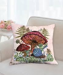 Throw Pillow Mushrooms