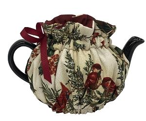 TEA COZY Wrap Around 4 CUP Winter Cardinal