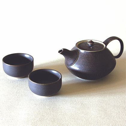 Gray Teapot & 2 Cups Tea Set