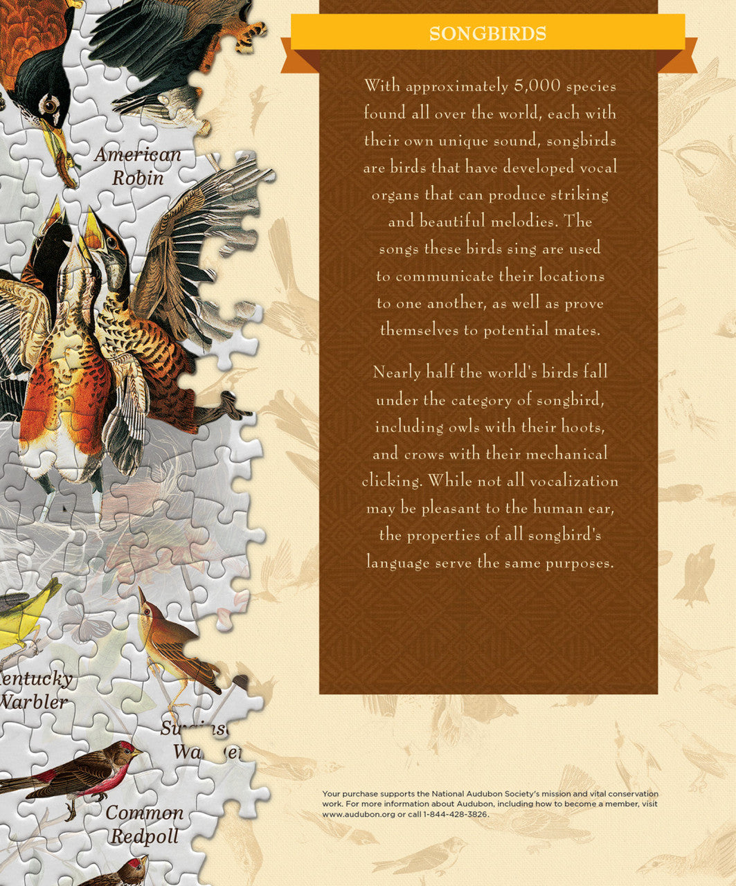 Jigsaw Puzzle Audubon - Songbirds 1000pc Puzzle