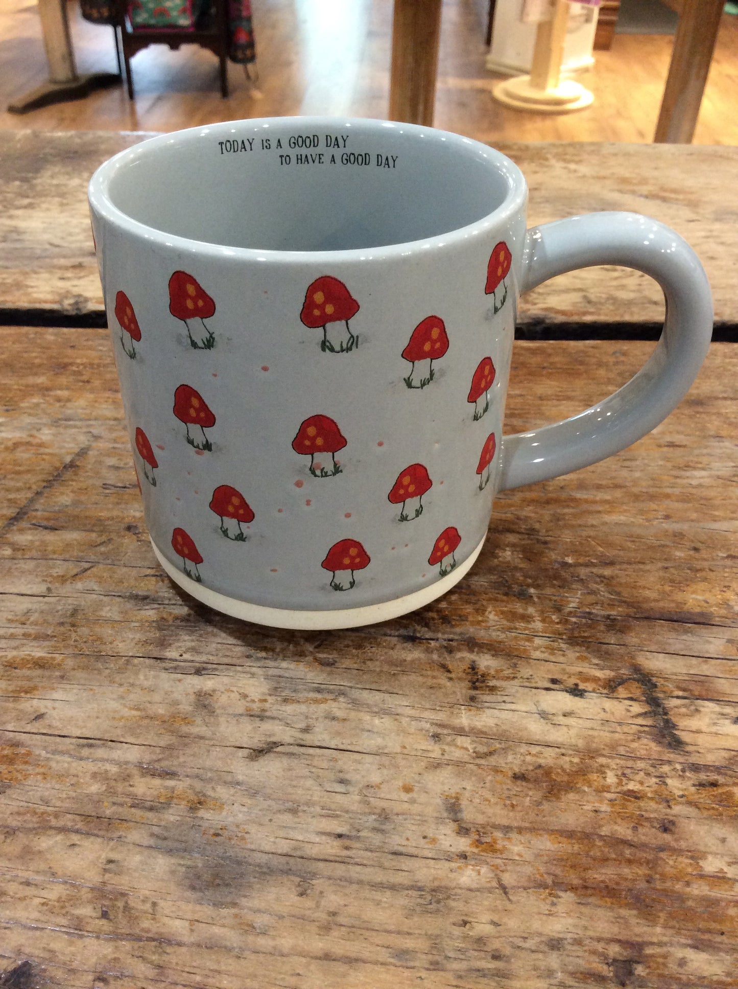 Grey Mug w/ Red Mushrooms - Natural Life