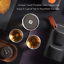 ZENS Travel Tea Set,Glass Portable Teapot Infuser Set for Loose Tea,160ml Double