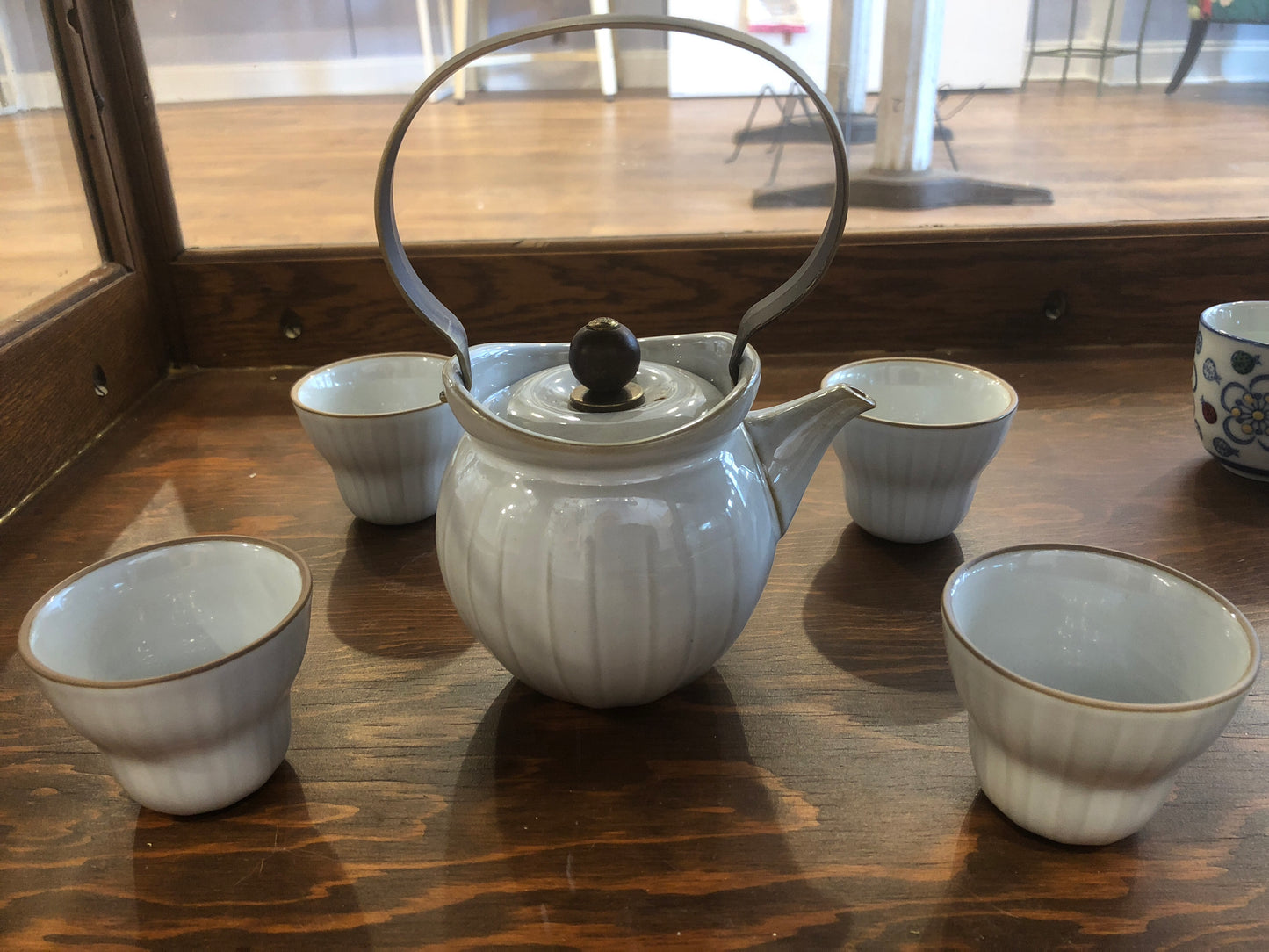 Tea Set - White with Gold Handle