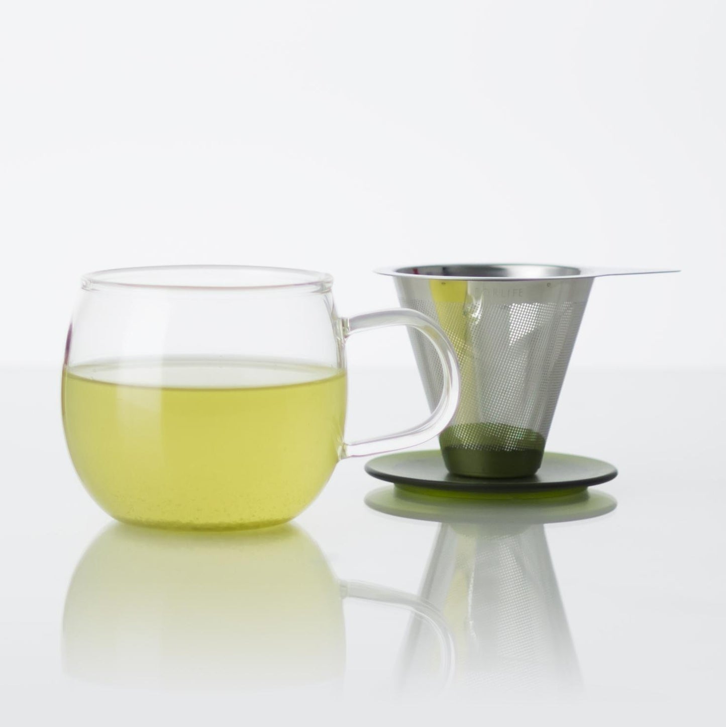 Lucidity Glass Brew-in-Cup with Stainless Infuser & Lid 12 oz