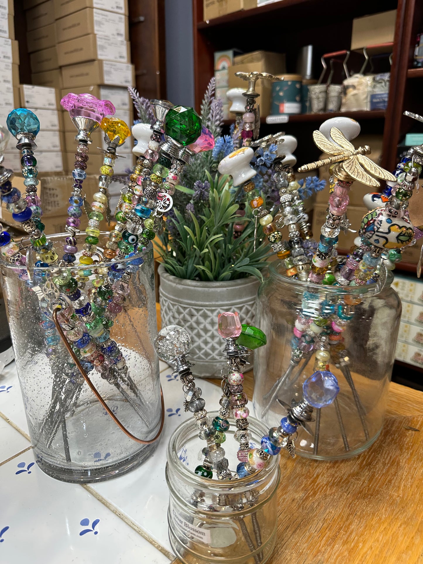 Beaded Garden Charm Stakes