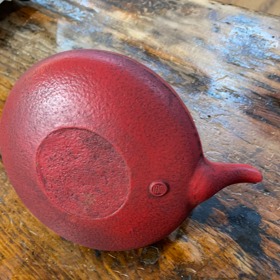 Cast Iron Tea Pot with strainer - Red