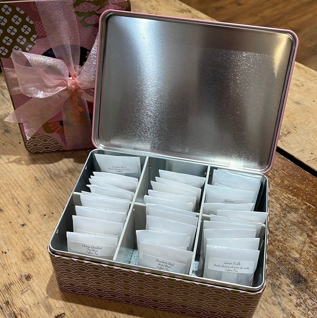 Gift Box Assortment -New Little Geisha Teabag Tin - Large - 30 Assorted Teas