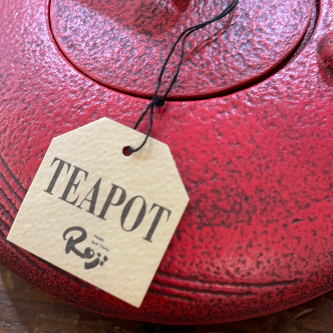 Cast Iron Tea Pot with strainer - Red