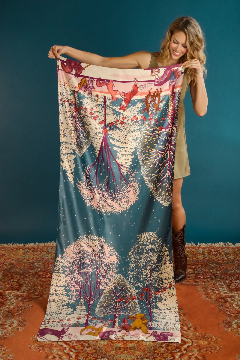 Scarf Luxurious Painted Peony