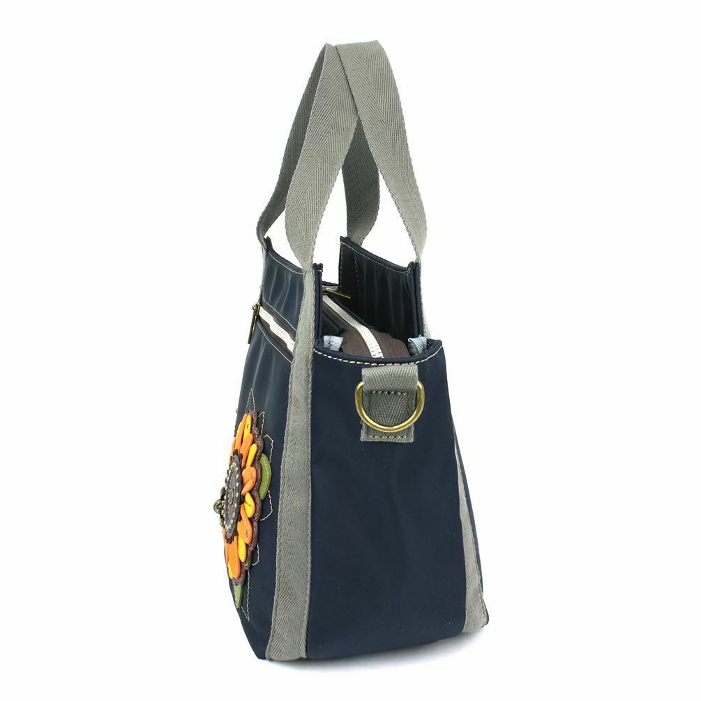 RFID VENTURE MINI CARRYALL TOTE PURSE BAG SUNFLOWER NAVY BLUE