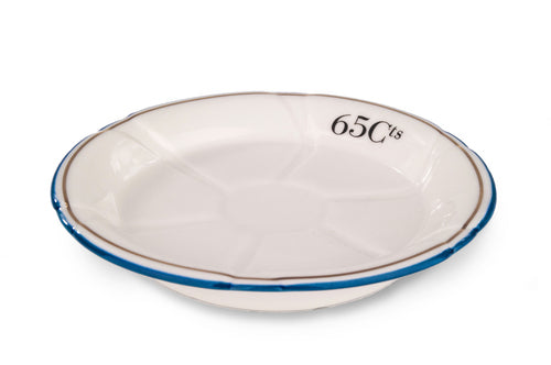 Porcelain Absinthe Coaster/Saucer, 65Cts, Blue/Gold