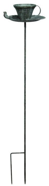 Metal Teacup & Saucer Birdfeeder